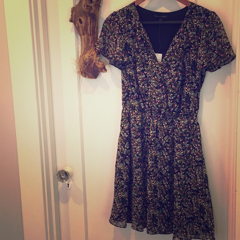 NEW black flower dress